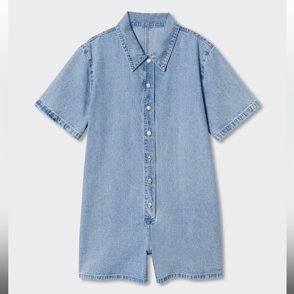 MANGO Denim Cotton Romper